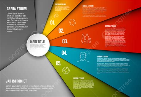 Vector Infographic Diagram Template Made From Lines And Icons With Five Sections Brochure ...