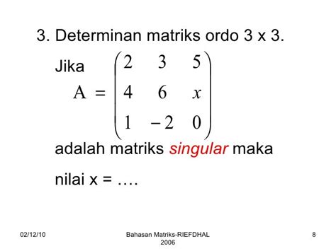 Contoh Soal Matriks Ordo 3x3 | LEMBAR EDU