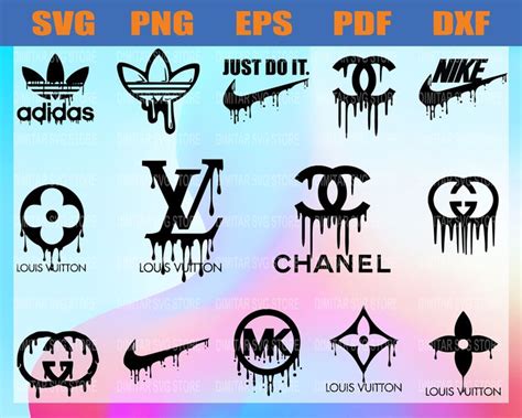 Dripping designer logo svg, Gucci svg, louis vuitton svg, Chanel SVG, Brand logo svg, Adidas svg ...