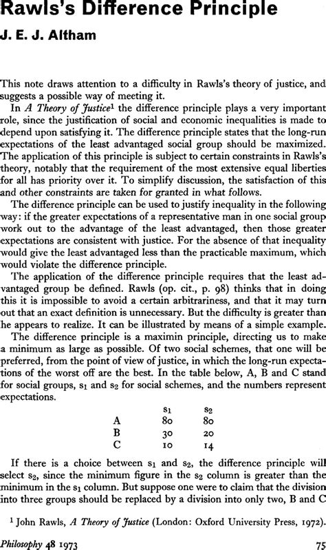 Rawls's Difference Principle | Philosophy | Cambridge Core