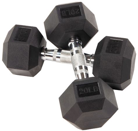 BalanceFrom Rubber Encased Hex Dumbbells, 20 lbs Pair - Walmart.com