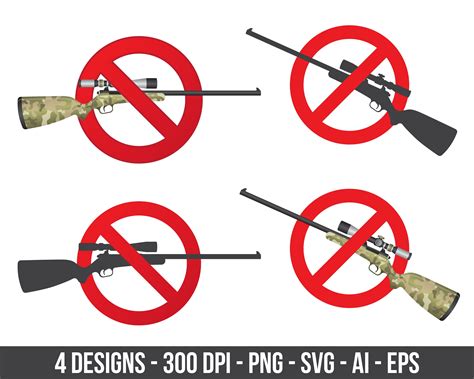 Guns Forbidden Sign Clipart Set. Digital Images or Vector | Etsy | Clip ...