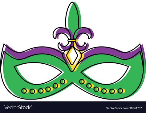 Mardi gras glitter mask with fleur-de-lis carnival