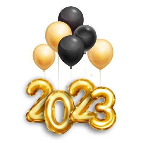 2023 Golden Balloon Text 2023 Balloon Text Png Transparent Clipart | Images and Photos finder