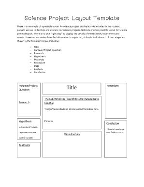 Fillable Online Science Project Layout Template Fax Email Print - pdfFiller