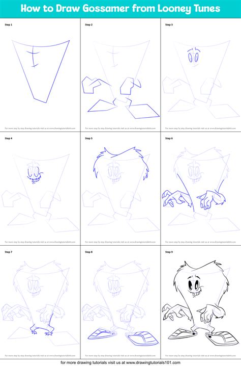 How to Draw Gossamer from Looney Tunes printable step by step drawing ...