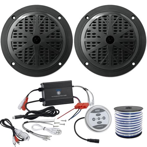 Auto Parts and Vehicles New 4 x 12Volt Marine Boat Car Black 5.25'' Waterproof 400watt Speakers ...