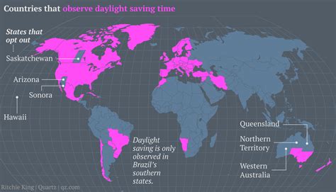 Countries that observe daylight saving time - Vivid Maps