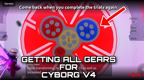 Getting All GEARS For Cyborg V4 !!! (RACE V4 FULL GUIDE)#bloxfruit - YouTube