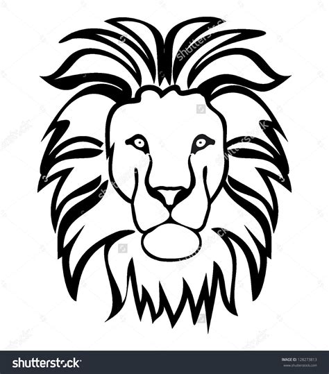 Lion Face Outline Drawing