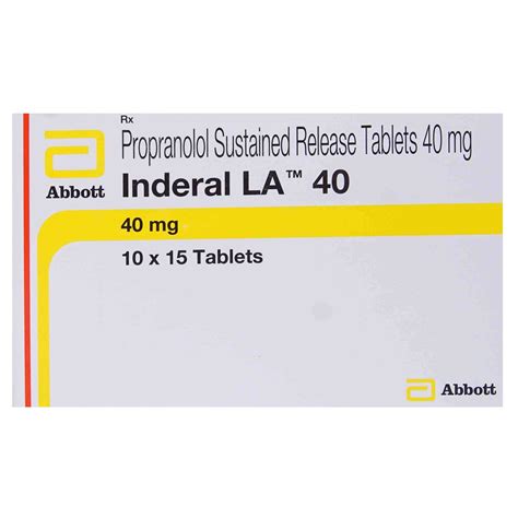 Inderal LA 40mg Tablet 15's Price, Uses, Side Effects, Composition ...