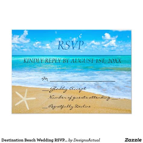 Destination Beach Wedding RSVP Card | Zazzle.com | Rsvp wedding cards ...