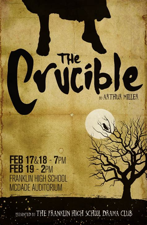 The Crucible | Crucible, High school drama, Book cover art