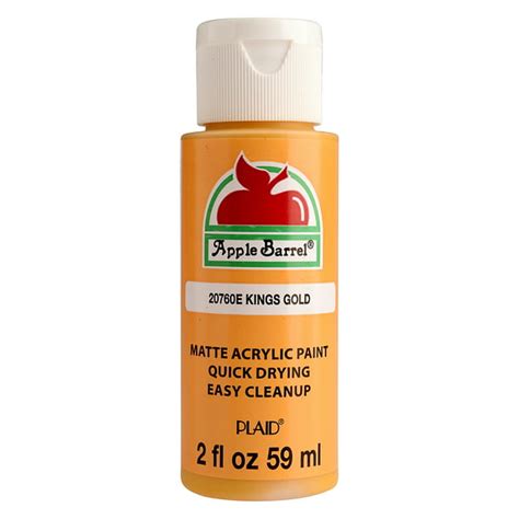 Apple Barrel 20760EX Acrylic Craft Paint, Matte Finish, King's Gold, 2 fl oz - Walmart.com ...