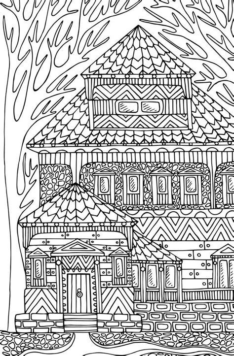 Fairy Houses and Fairy Doors, Individual Coloring Pages Printable Book. Pattern coloring pages ...