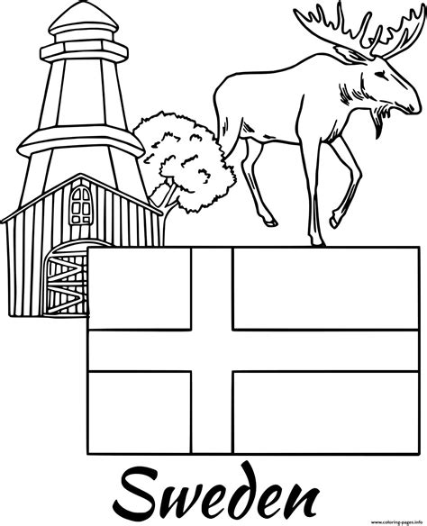 Sweden Flag Coloring Pages - Learny Kids