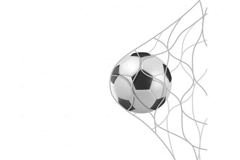 Soccer football ball in goal net | Graphic Objects ~ Creative Market