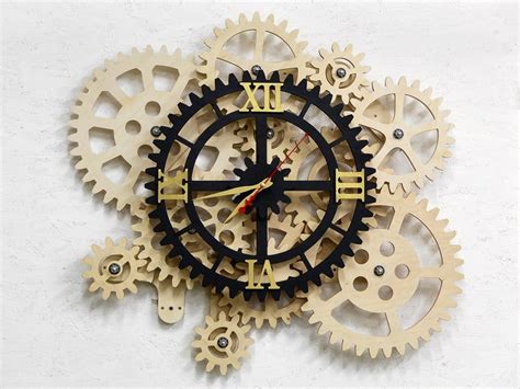 Self Rotating Gears Wall Clock. Steampunk Wall Clock. Big | Etsy | Gear wall clock, Wall clock ...