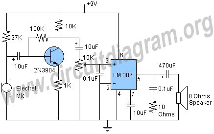 Simple Mic Amplifier | Circuit Diagram