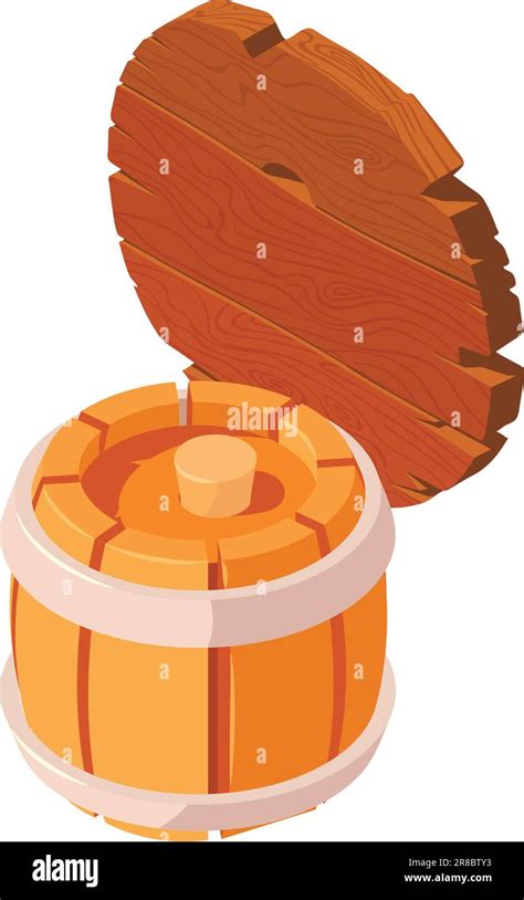 Winemaking icon isometric vector. Traditional wine wooden barrel and ...