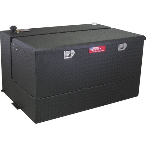 RDS Aluminum Transfer Fuel Tank Toolbox Combo — 95-Gallon, L-shaped, Black Diamond Plate, Model ...