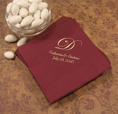 Monogrammed wedding napkins Personalized wedding reception