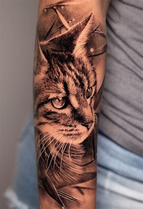 Cat Tattoo | Cat portrait tattoos, Cat tattoo, Cat tattoo designs