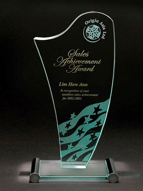 Jade Glass Trophy & Plaque | Green Glass Award Malaysia