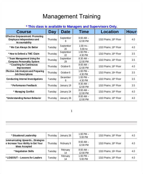 Employee Training Schedule Template Excel | printable schedule template