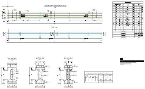 Girder Reinforcement Details Free Autocad Drawing