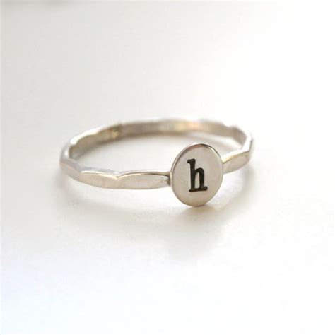 Initial Ring Custom Initial Ring Sterling Silver Brass or - Etsy