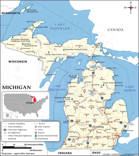 PDF of Michigan Map, Michigan Map PDF