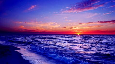 Wondrous purple sunset, beach, sunset, purple, sea, HD wallpaper | Peakpx