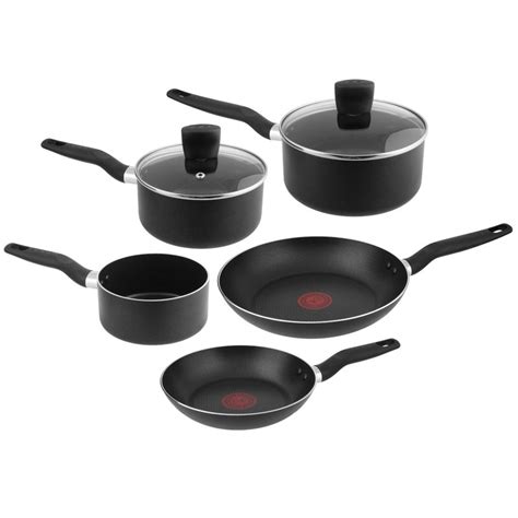 Buy Tefal Delight 5 Piece Non-Stick Cookware Set Black - MyDeal