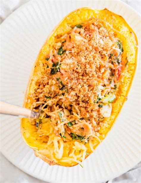 Twice Baked Spaghetti Squash - Gluten-free & Vegetarian!