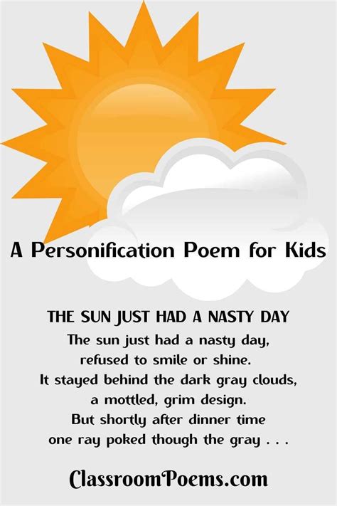 Personification Poems | Personification poems, Funny poems for kids ...