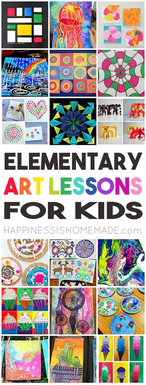 36 Elementary Art Lessons for Kids - Happiness is Homemade