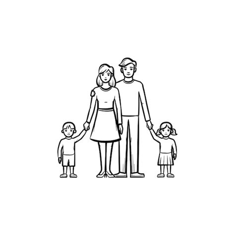 Premium Vector | Family relationship hand drawn outline doodle icon