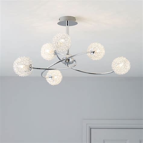 Pallas Chrome Effect 6 Lamp Pendant Ceiling Light | Departments | DIY ...