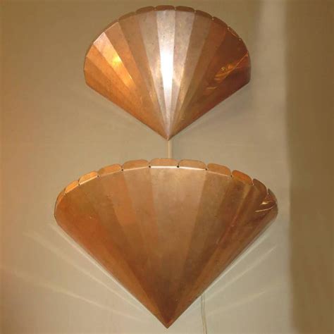 Art Deco Copper Wall Sconces - a Pair | Chairish