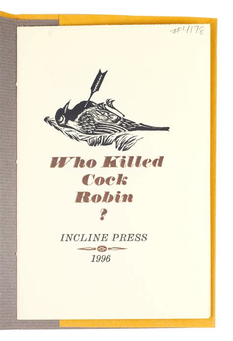 Who Killed Cock Robin? | Anonymous