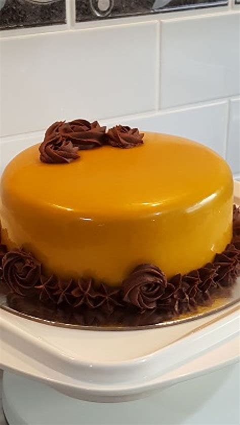 Caramel Mirror Glaze - CakeCentral.com