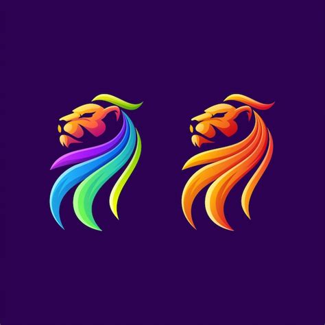 Premium Vector | Colorful lion logo design