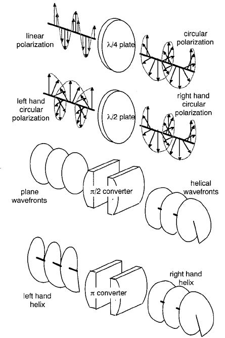 Quarter and half wave plates and ␲ /2 or ␲ mode converters play ...