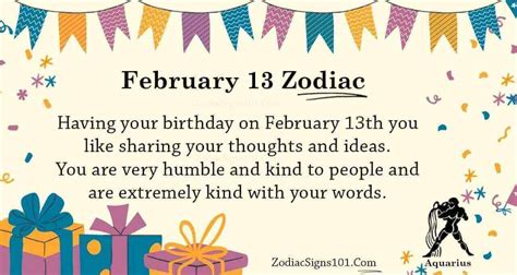 February 13 Zodiac Is Aquarius, Birthdays And Horoscope - ZodiacSigns101