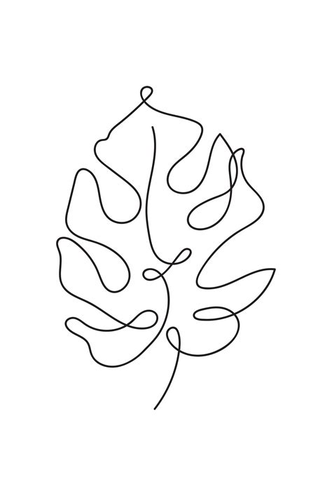 Leaf Line art minimalist poster - Artdesign