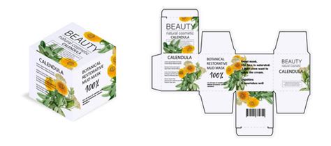 Design of the cosmetic packaging template cut Vector Image