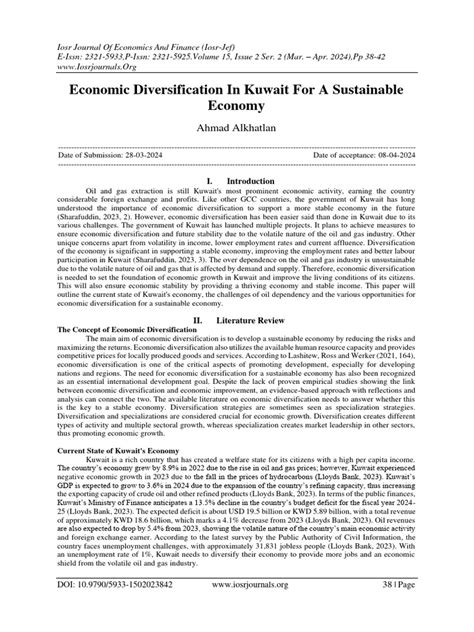 Economic Diversification in Kuwait for a Sustainable Economy | PDF | Kuwait | Foreign Direct ...