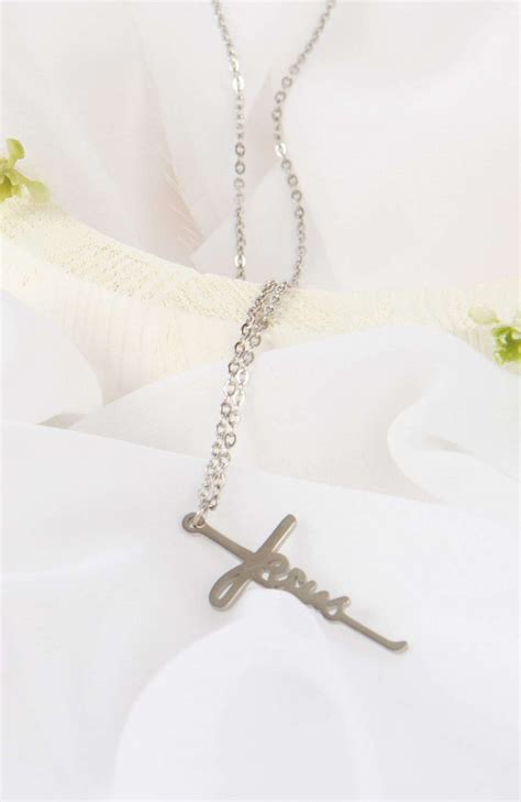 Jesus Script Necklace Silver - Still Waters Apparel