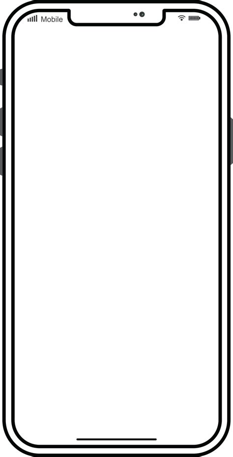 Smartphone white outline 23985187 PNG